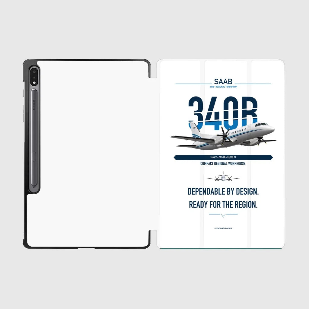 Saab 340B design on white samsung tablet tablet case