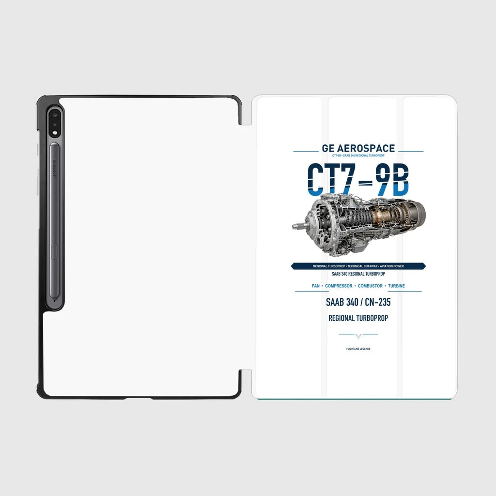 CT7-9B design on white samsung tablet tablet case
