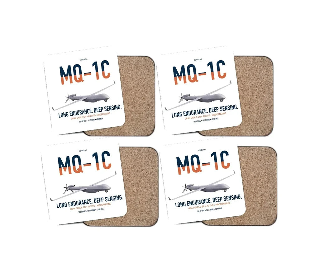 MQ-1C Gray Eagle ER design on white 4 pieces set coaster
