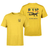 Thumbnail for PZL P.11c design on yellow t-shirt, double-side print