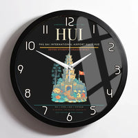 Thumbnail for Phu Bai International Airport (HUI) design on black framed wall clock