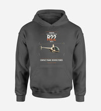 Thumbnail for Robinson R22 Beta II design on dark gray double-side hoodie, single-side print
