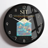 Thumbnail for Sitka Rocky Gutierrez Airport (SIT) design on black framed wall clock