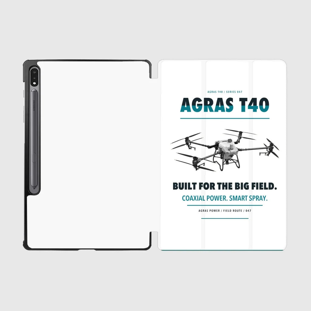 DJI Agras T40 design on white samsung tablet tablet case