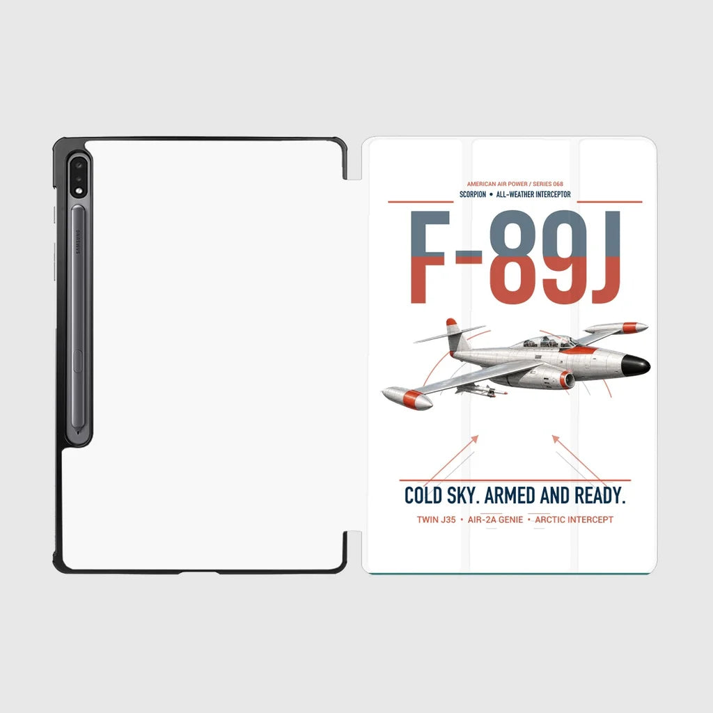 F-89J Scorpion design on white samsung tablet tablet case