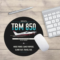 Thumbnail for Socata TBM 850 design on black round mouse pad
