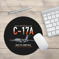 Thumbnail for C-17A Globemaster III design on black round mouse pad