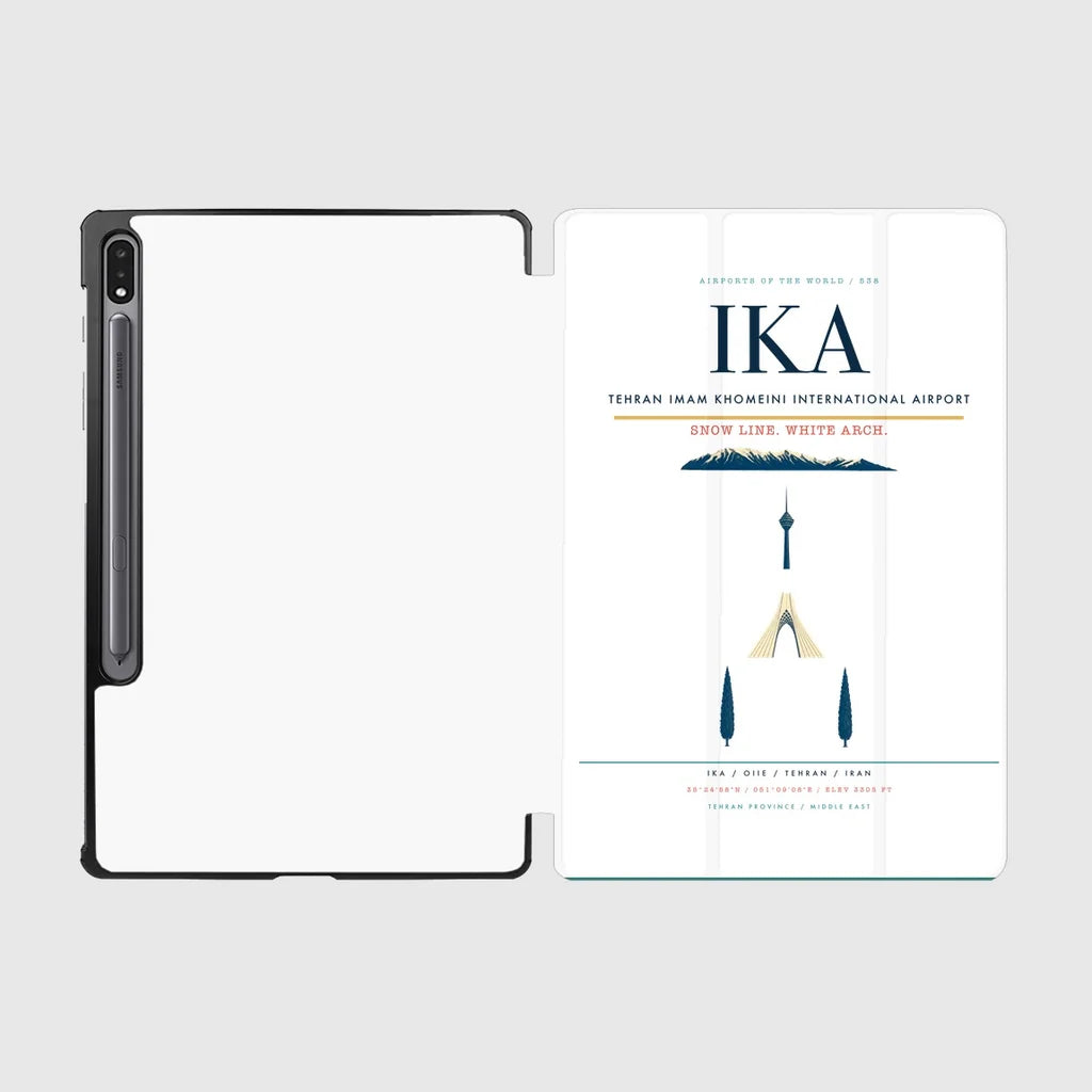 Tehran Imam Khomeini International Airport (IKA) design on white samsung tablet tablet case