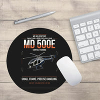 Thumbnail for MD Helicopters MD 500E design on black round mouse pad