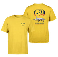 Thumbnail for C-54D Skymaster design on yellow double-side t-shirt, double-side print