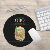 Thumbnail for Obihiro Airport (OBO) design on black round mouse pad