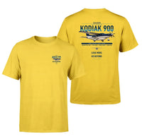 Thumbnail for Daher Kodiak 900 design on yellow t-shirt, double-side print