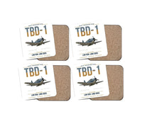 Thumbnail for TBD-1 Devastator design on white 4 pieces set coaster