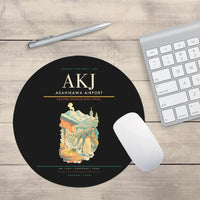 Thumbnail for Asahikawa Airport (AKJ) design on black round mouse pad