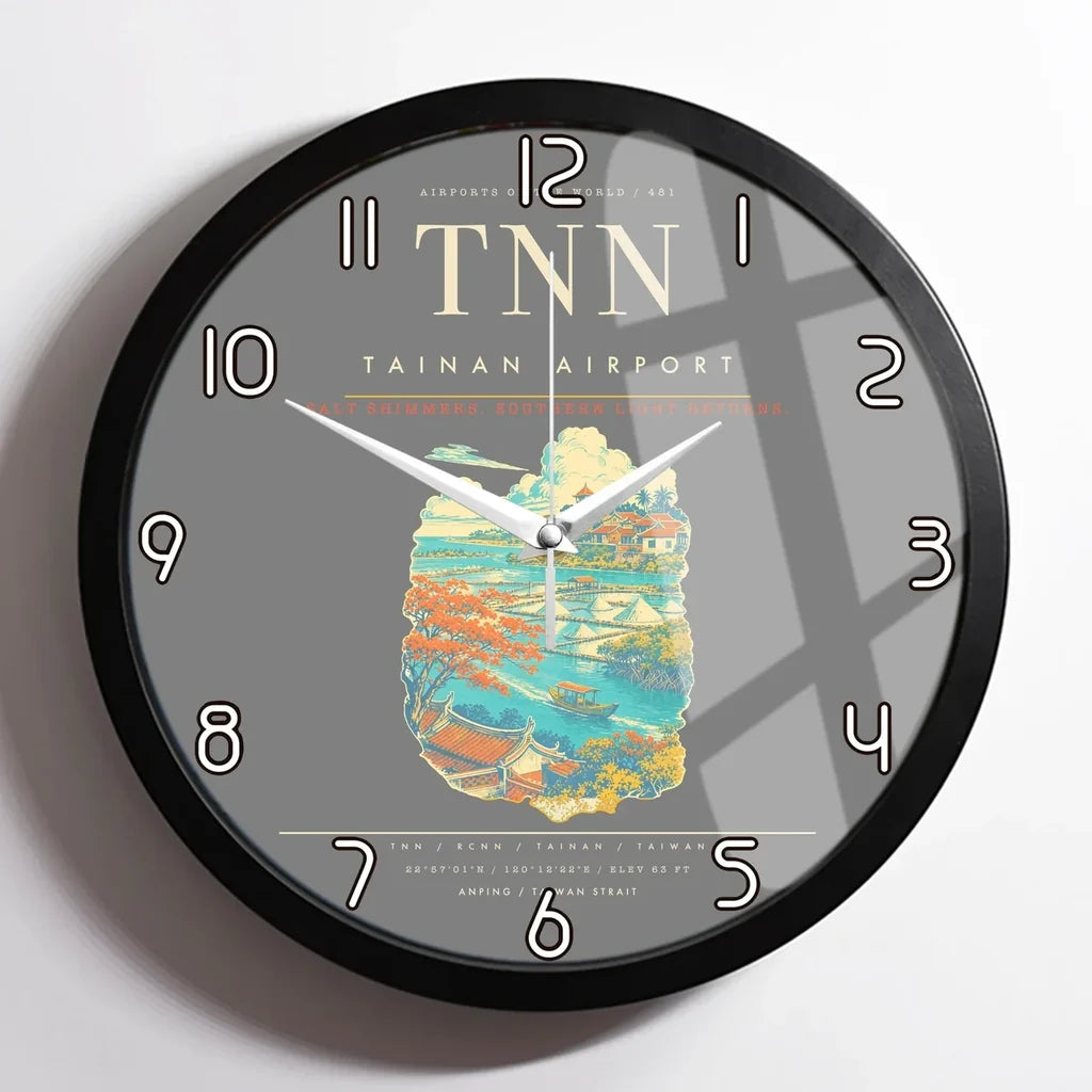 Tainan Airport TNN Wall-Clock Framed - Gray