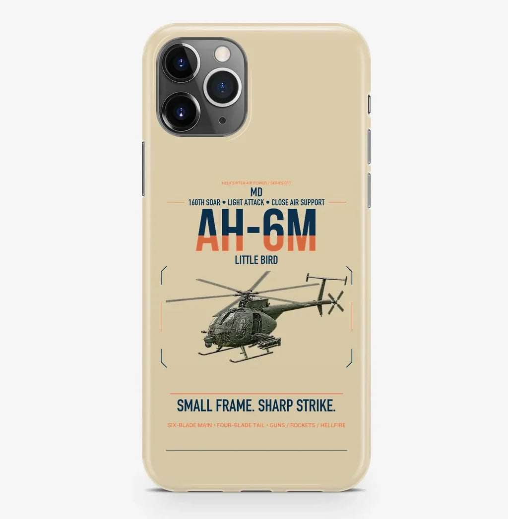 MD AH-6M Little Bird design on beige magsafe iphone case, for iPhone Pro Max
