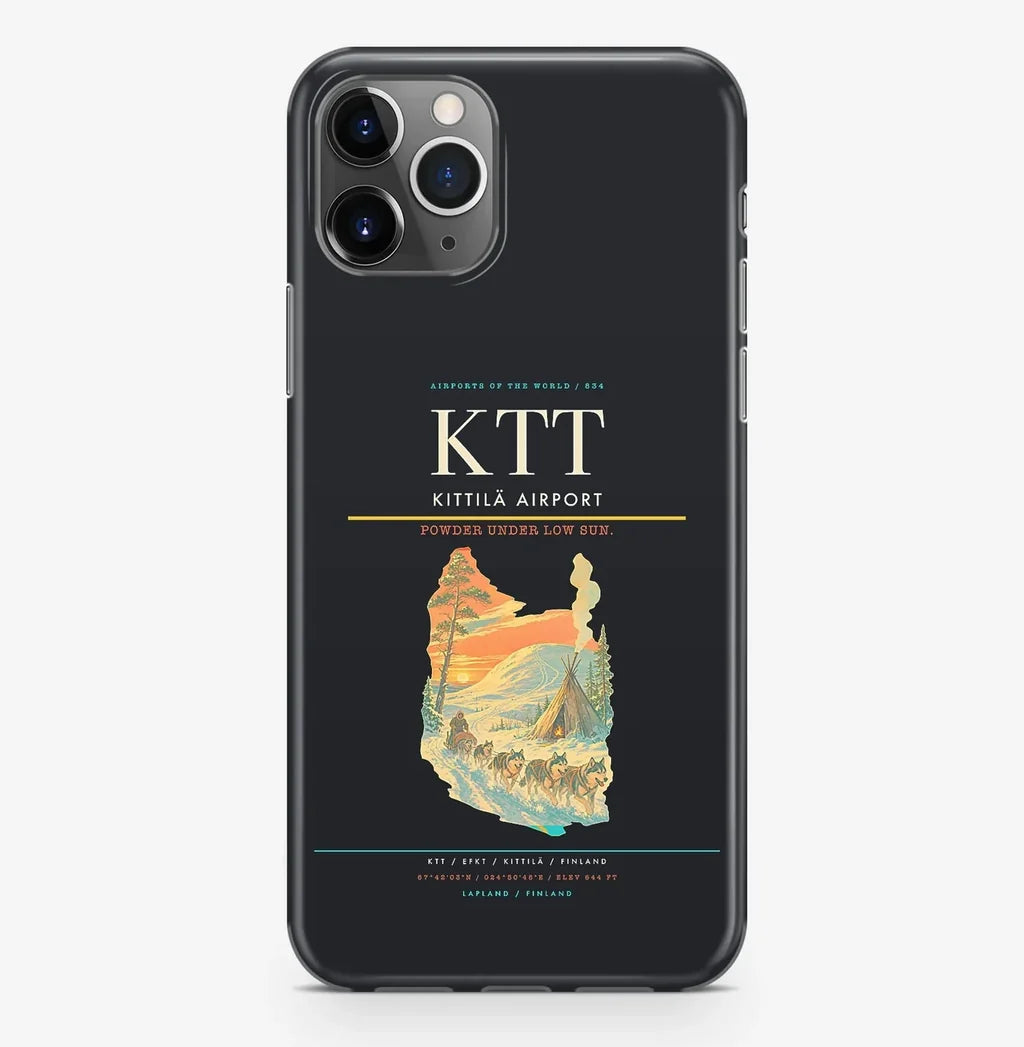Kittilä Airport (KTT) design on black iPhone 16 Pro MagSafe case