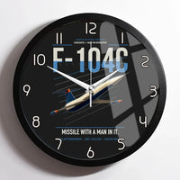 Thumbnail for F-104C Starfighter design on black framed wall clock