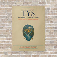 Thumbnail for McGhee Tyson Airport Knoxville TYS vertical canvas print - no frame - beige background