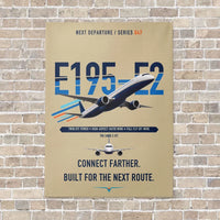 Thumbnail for Embraer E195-E2 vertical canvas print - no frame - beige background