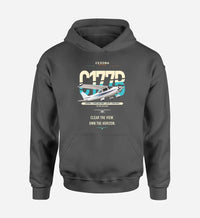 Thumbnail for Cessna 177B Cardinal design on dark gray double-side hoodie, single-side print