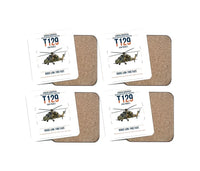 Thumbnail for Turkish Aerospace T129 ATAK Phase 2 design on white 4 pieces set coaster