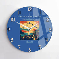 Thumbnail for VINTAGE G4260 - The Twilight Flypast - Designed Wall Clocks design on blue no-frame