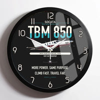Thumbnail for Socata TBM 850 design on black framed wall clock
