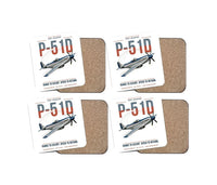 Thumbnail for P-51D Mustang design on white 4 pieces set coaster