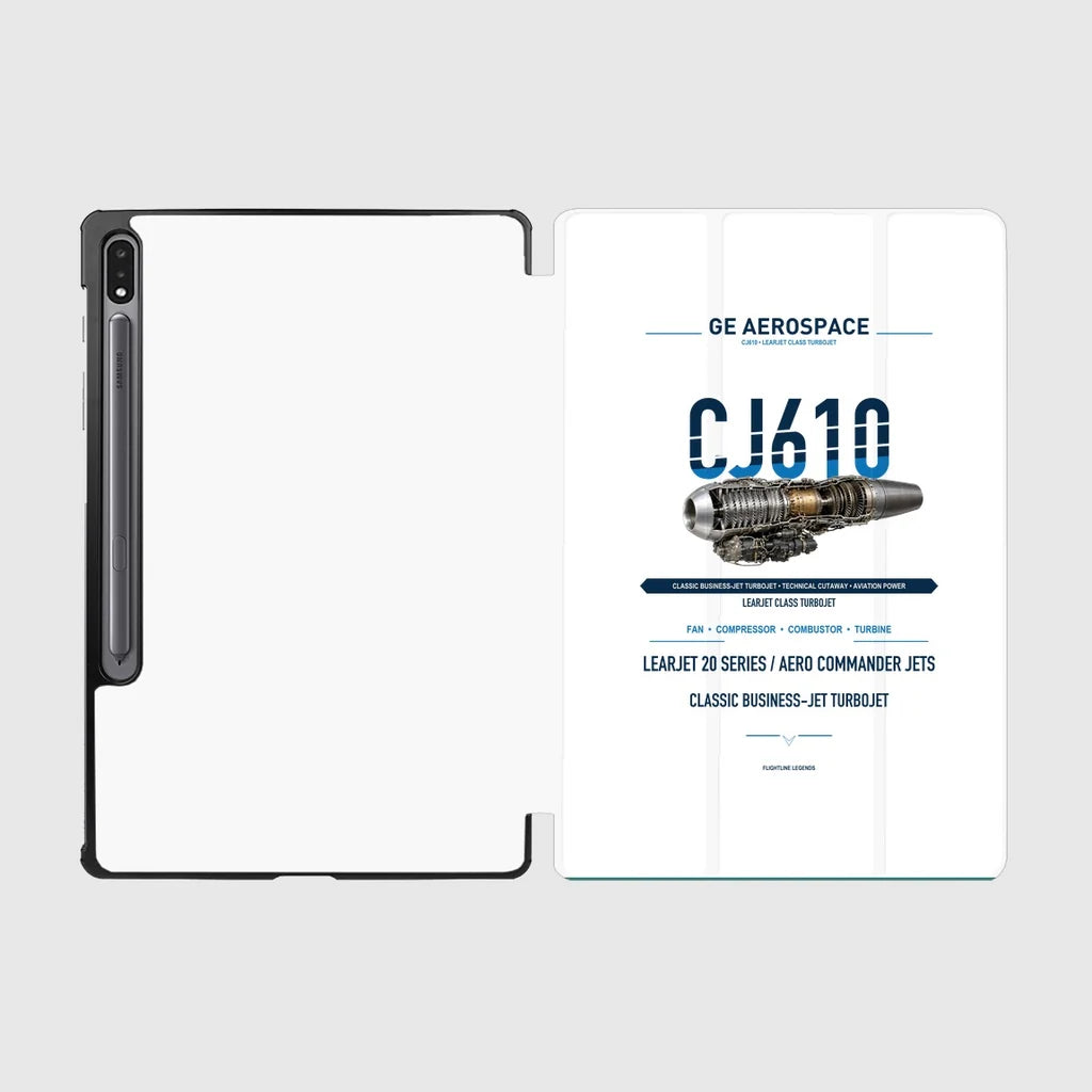 CJ610 design on white samsung tablet tablet case