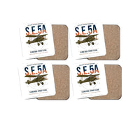 Thumbnail for Royal Aircraft Factory S.E.5a design on white 4 pieces set coaster
