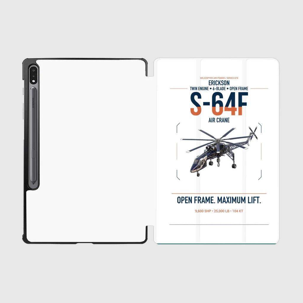 Erickson S-64F Air Crane design on white samsung tablet tablet case