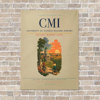 Thumbnail for University of Illinois Willard Airport CMI vertical canvas print - no frame - beige background