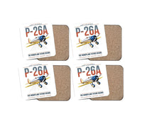 Thumbnail for Boeing P-26A Peashooter design on white 4 pieces set coaster