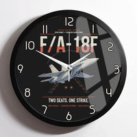 Thumbnail for F-A-18F Super Hornet design on black framed wall clock