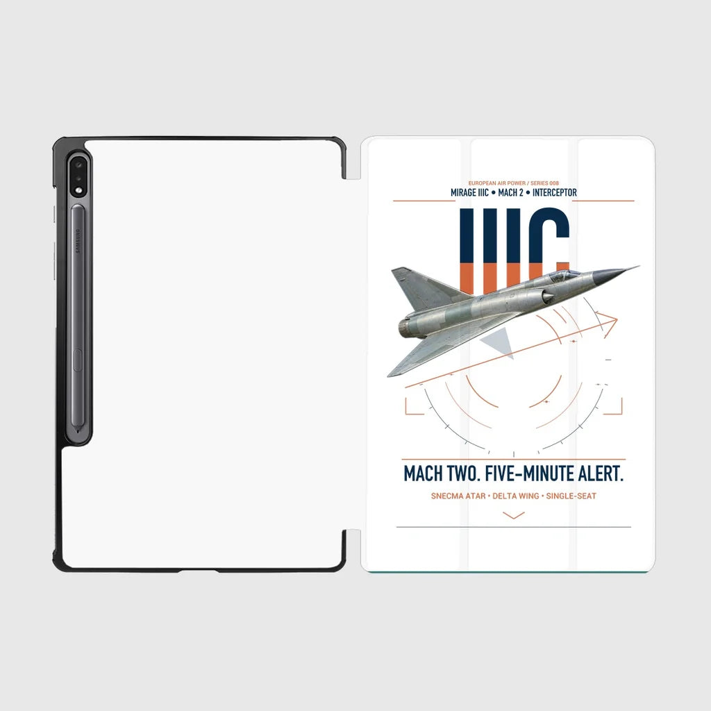Dassault Mirage IIIC design on white samsung tablet tablet case