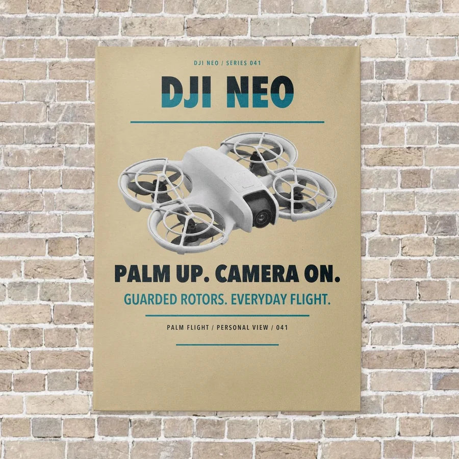 DJI Neo vertical canvas print - no frame - beige background
