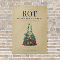 Thumbnail for Rotorua Regional Airport ROT vertical canvas print - no frame - beige background