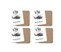 Thumbnail for Sikorsky S-70i FIREHAWK design on white 4 pieces set coaster