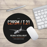 Thumbnail for Airbus C295M T.21 design on black round mouse pad