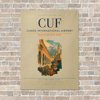 Thumbnail for Cuneo International Airport CUF vertical canvas print - no frame - beige background