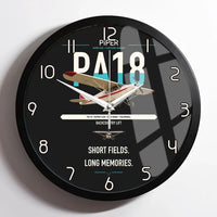 Thumbnail for Piper PA-18 Super Cub design on black framed wall clock