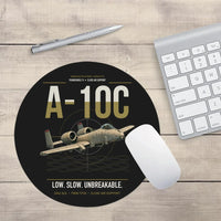 Thumbnail for A-10C Thunderbolt II design on black round mouse pad