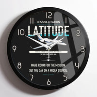 Thumbnail for Cessna Citation Latitude design on black framed wall clock
