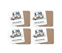 Thumbnail for A-29 Super Tucano Light Attack design on white 4 pieces set coaster