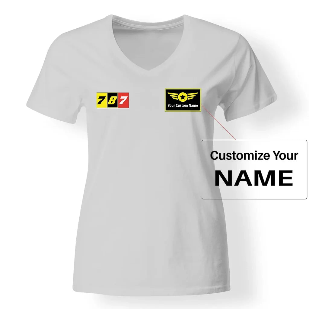 Flat Colourful 787 Designed V-Neck T-Shirts - view 18