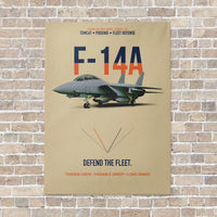 Thumbnail for F-14A Tomcat Defend The Fleet vertical canvas print - no frame - beige background