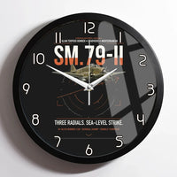 Thumbnail for Savoia-Marchetti SM.79-II Sparviero design on black framed wall clock