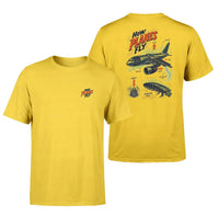 Thumbnail for SIGNAL 616 - How Planes Fly V2 - Double-Side T-Shirt design on yellow double side t shirt