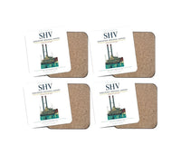 Thumbnail for Shreveport Regional Airport (SHV) design on white 4 pieces set coaster
